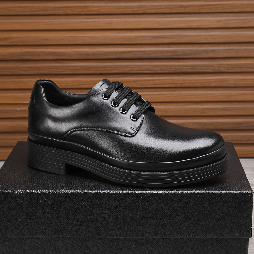 Prada Men's Leather Business Dress Shoes - Black, Sizes 38-44 6 i1744945864 6347 4