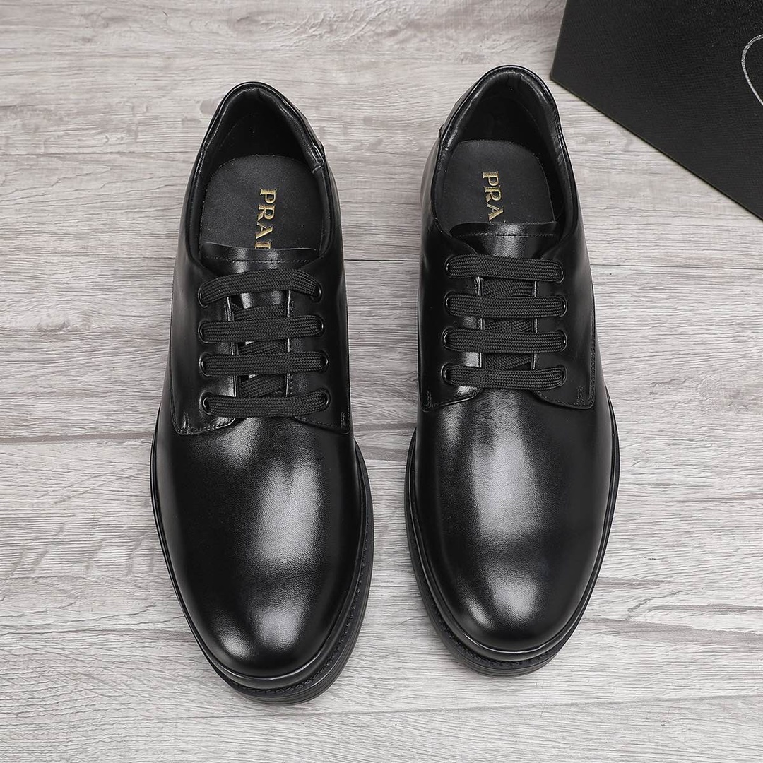 Prada Men's Leather Business Dress Shoes - Black, Sizes 38-44 1 Prada Men's Leather Business Dress Shoes - Black, Sizes 38-44