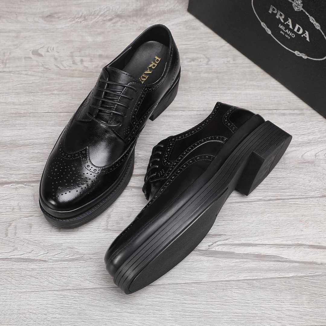 Prada Men's Leather Wingtip Oxford Dress Shoes - Classic Style & Comfort 3 i1744946165 1103 1