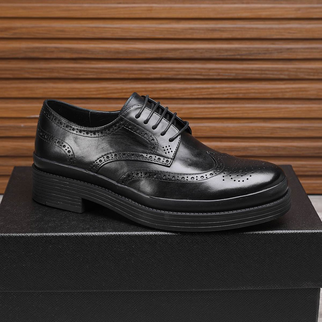 Prada Men's Leather Wingtip Oxford Dress Shoes - Classic Style & Comfort 6 i1744946165 5567 4