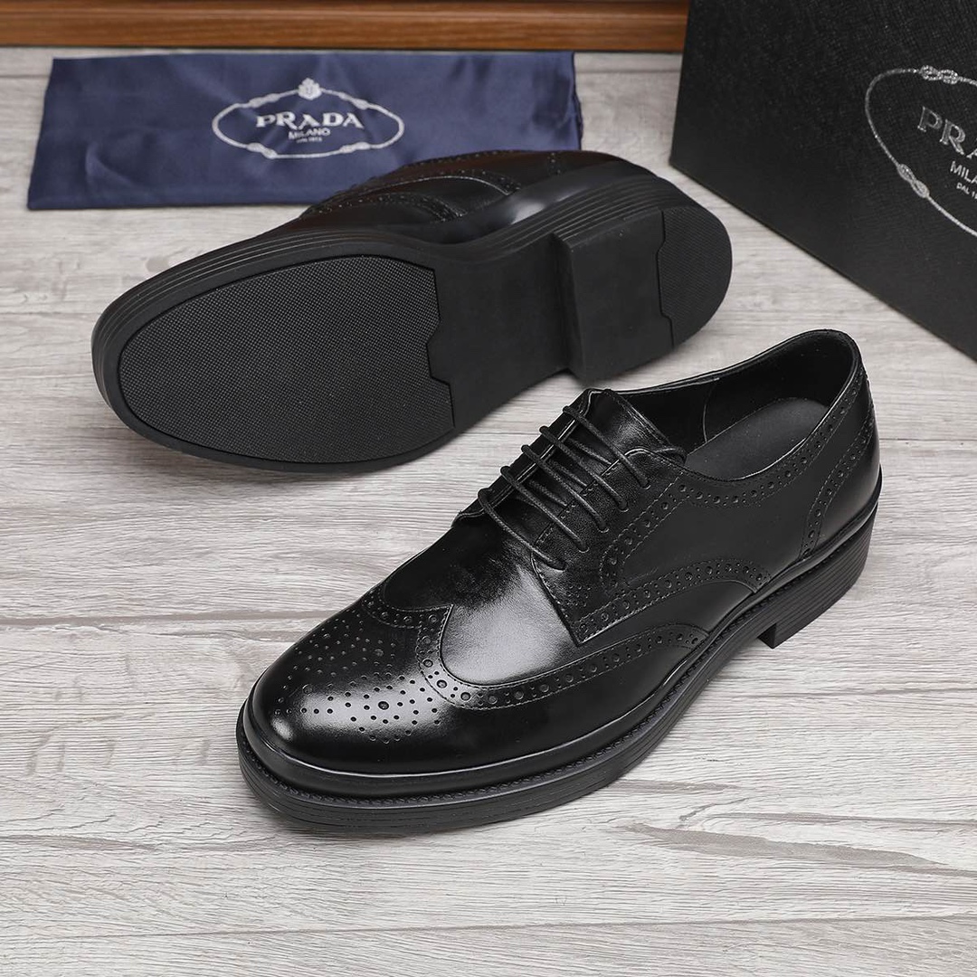 Prada Men's Leather Wingtip Oxford Dress Shoes - Classic Style & Comfort 10 i1744946165 6121 8