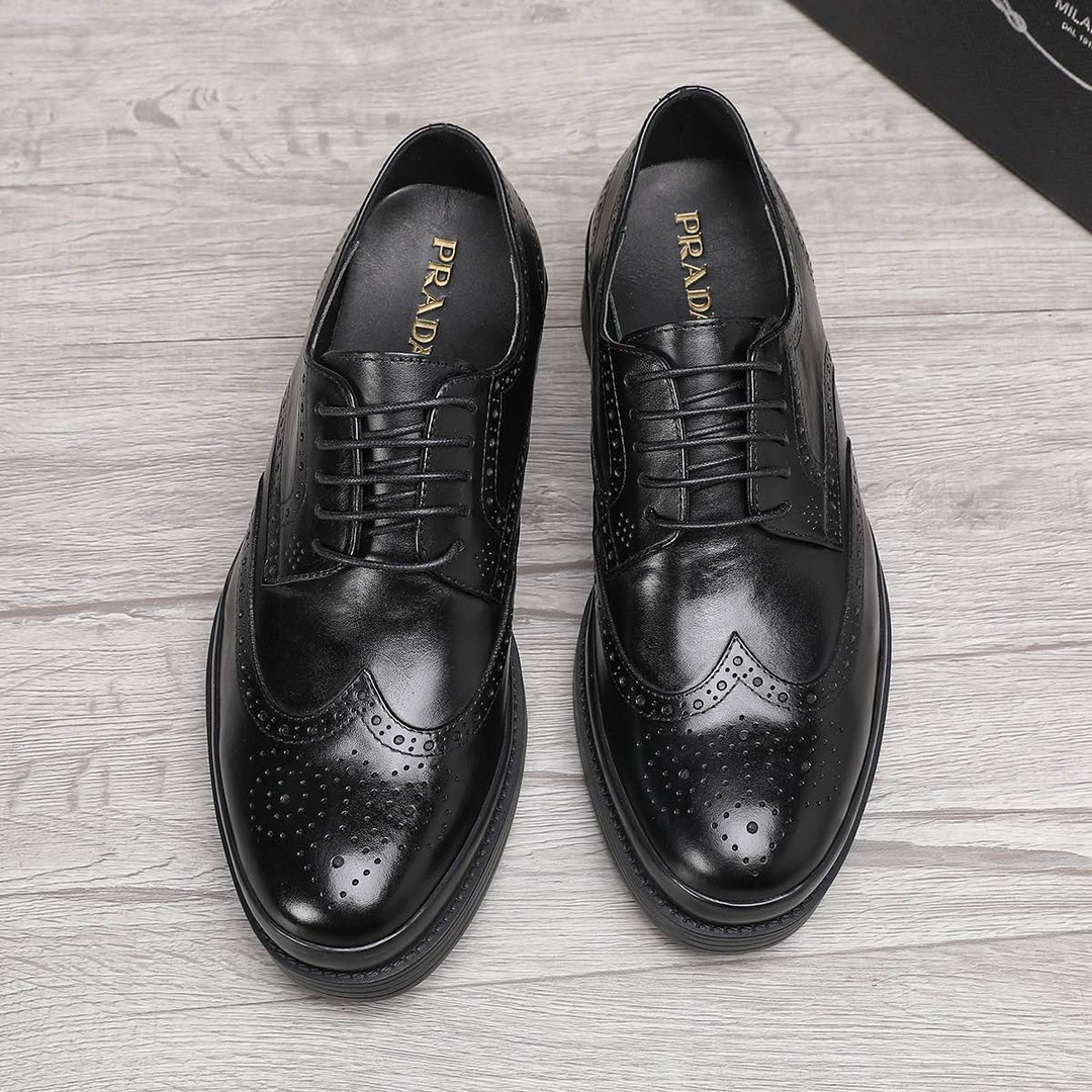 Prada Men's Leather Wingtip Oxford Dress Shoes - Classic Style & Comfort 2 i1744946165 7569 0