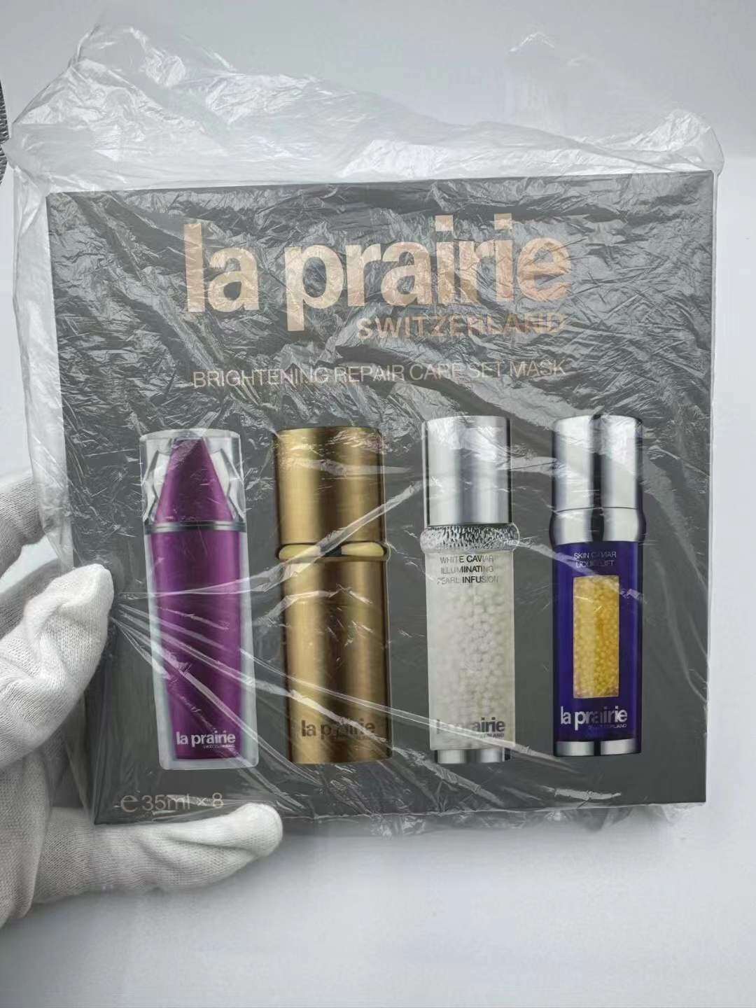 Mascarilla de suero de lujo La Prairie 4 en 1, paquete de 8 unidades. Contiene: suero de platino 35ml×2, suero de oro 3…