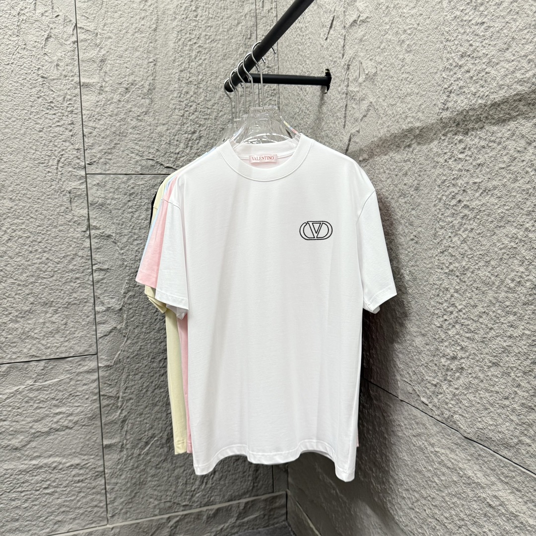 Valent*Hua*Lun*Tian Nu 2025 Primavera/Verano nuevo clásico bordado simple con letras personalizado doble hilo algodón p…