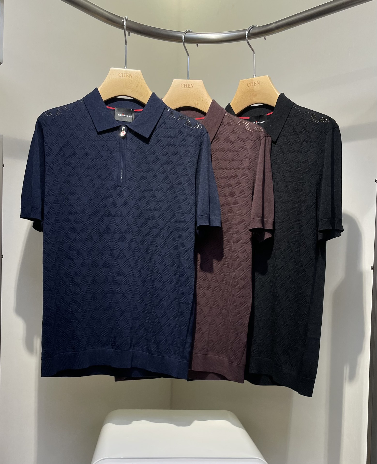 NO:143130,KTN*New New·Knitted Short Sleeve Color Black Coffee Blue Size 48-56, T-shirt,alexander wang19860909KTN*New New·针织短袖 颜色 黑 咖 蓝 码数 48-56,,T-shirt,alexander wang,Men's clothing