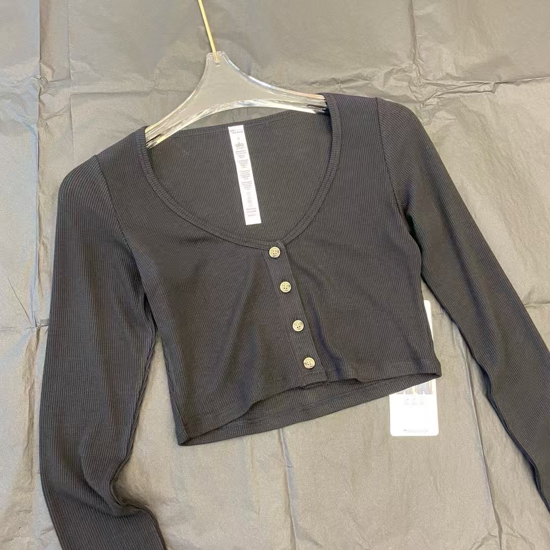 Alo Yoga Fitted V-Neck Long Sleeve Top - Perfect for Workout or Casual Wear 4 i1745121378 2128 2