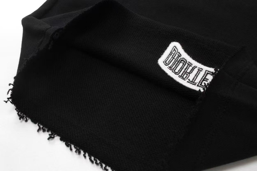 迪奥/Dior 夏季新款 经典字母徽标刺绣流苏裤边休闲短裤 黑色