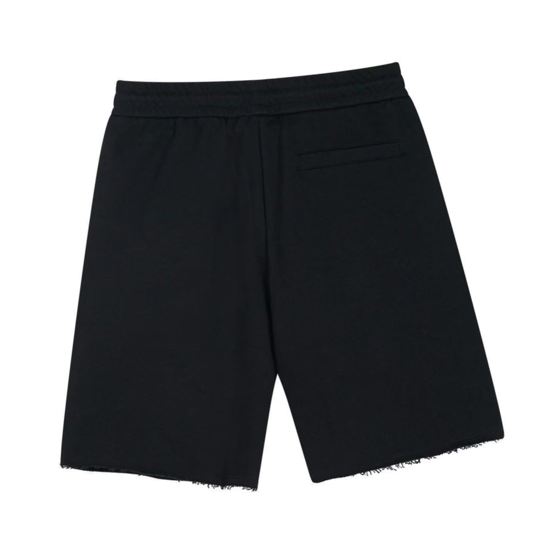 迪奥/Dior 夏季新款 经典字母徽标刺绣流苏裤边休闲短裤 黑色