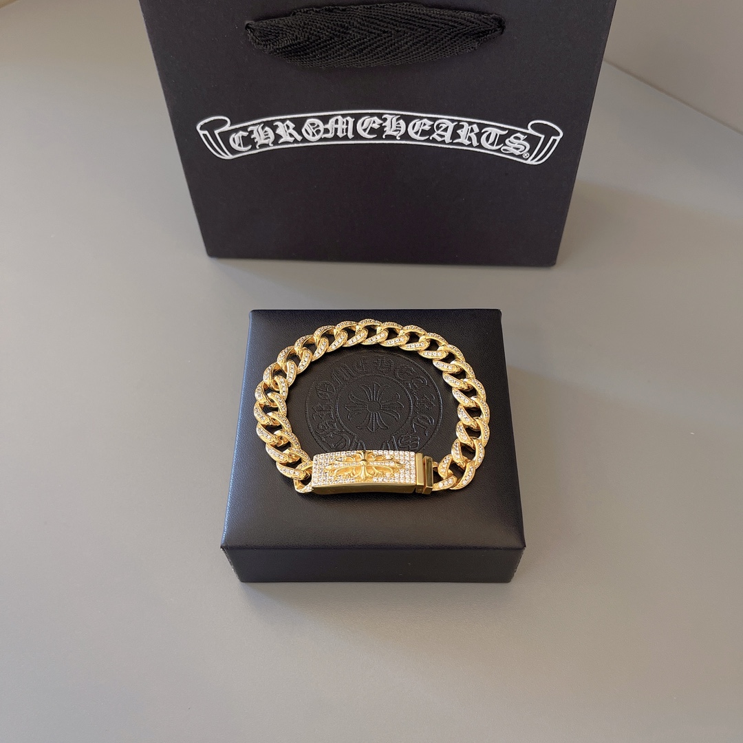 NO:588885,So handsome, the latest Chrome Hearts. No explosions, no hair. Factory direct sales. Original one-to-one replica. Chrome Hearts golden bracelet, fine jewelry, chrome hearts, bracelet.19860909太帅爆了最新款克罗心 不爆不发 厂家直销 原版一比一复刻 克罗心金色手链,饰品精品,chrome hearts,bracelet,Jewelry