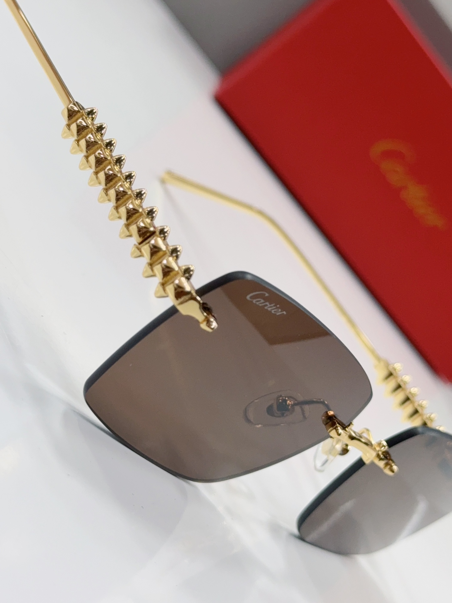 Cartier Sunglasses Metal Rimless Square