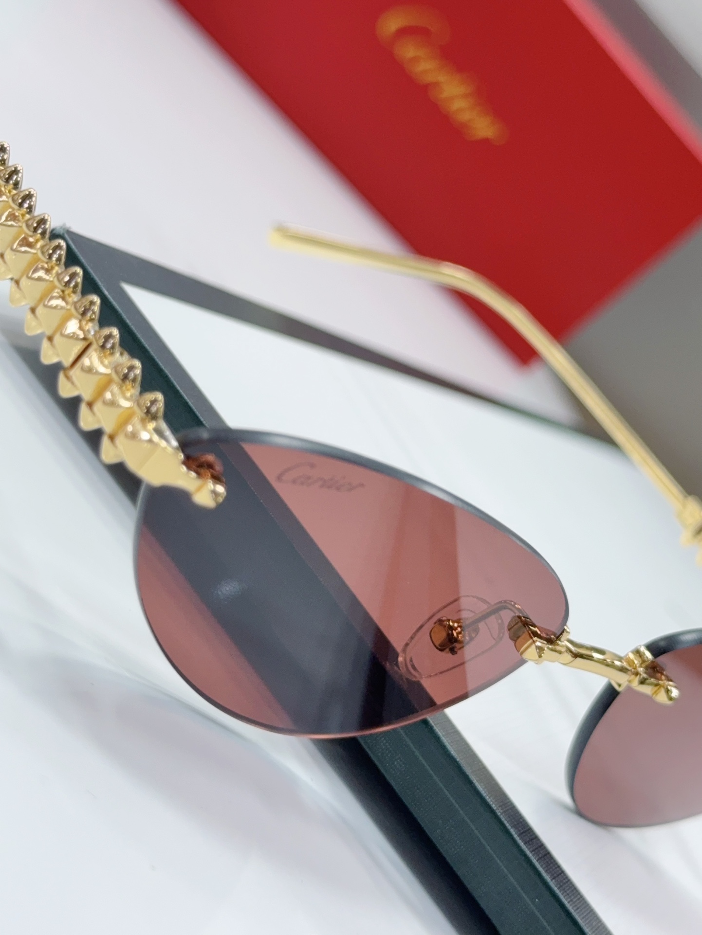 Cartier Sunglasses Metal Rimless Rivets