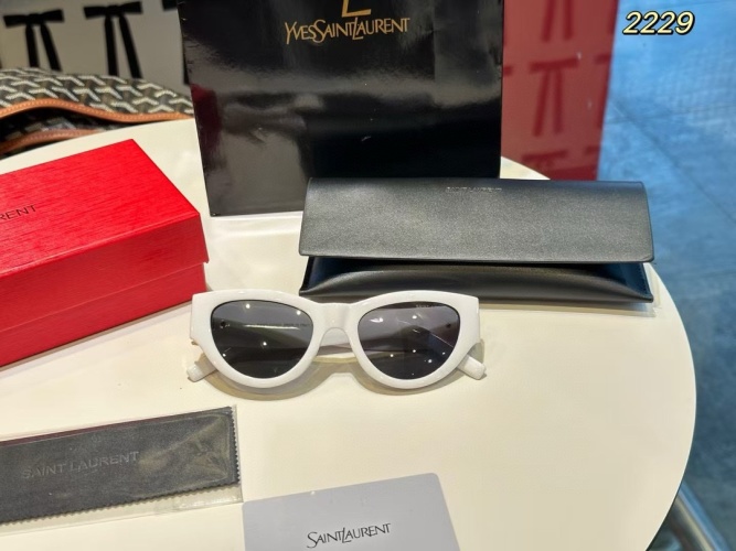 Yves Saint Laurent White Frame Sunglasses - High Definition & Lightweight 1 Yves Saint Laurent White Frame Sunglasses - High Definition & Lightweight