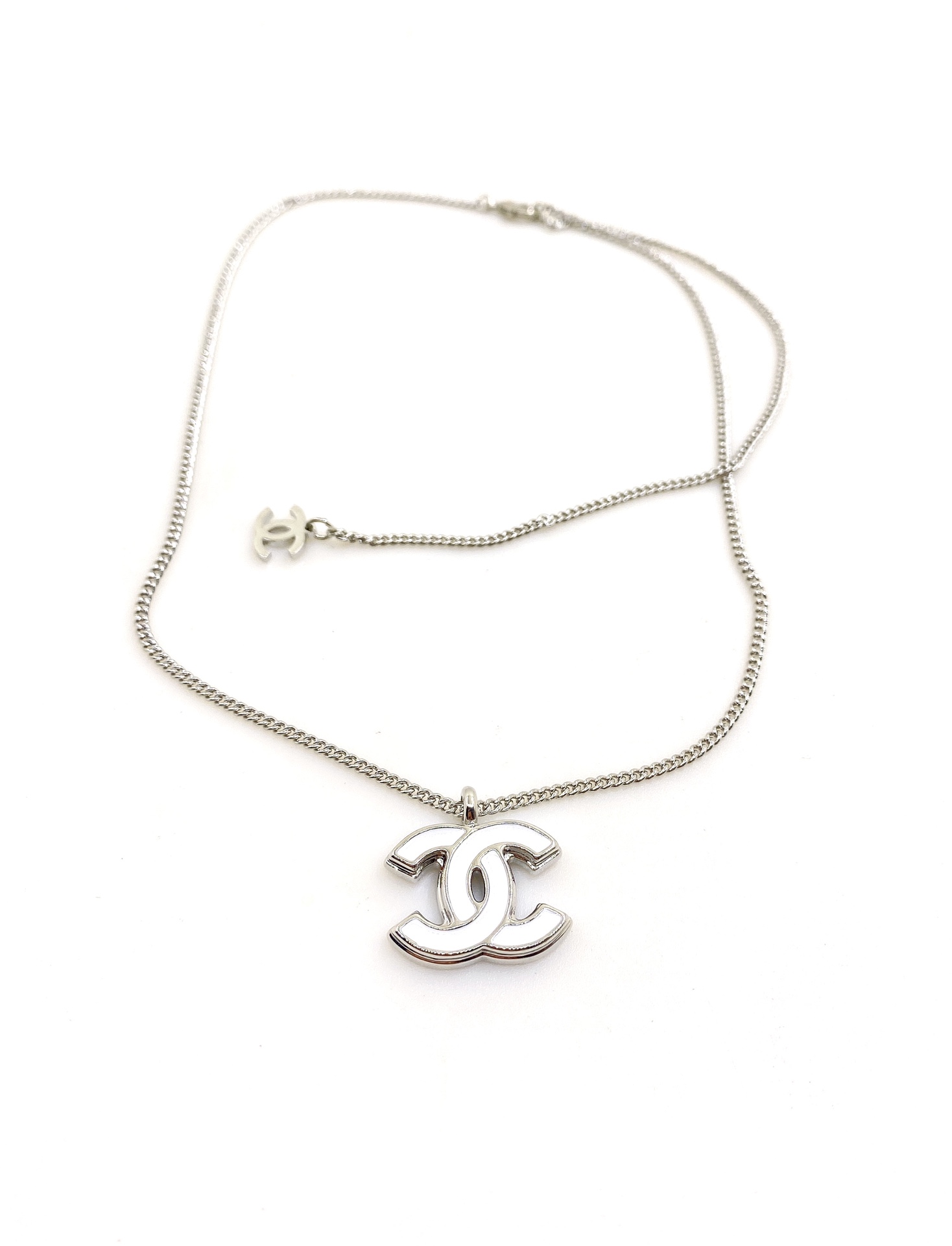 NO:111648,ch*nel latest white gold cc necklace] consistent ZP brass material, jewelry quality, necklace19860909ch*nel 最新款白金白色cc项链】一致ZP黄铜材质,饰品精品,necklace,Jewelry