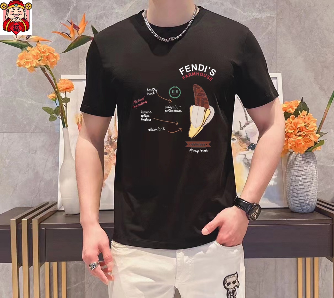 Fendi 品牌【FENDI 芬迪】(胖子福音) 男士休闲短袖T恤 2025春夏新品