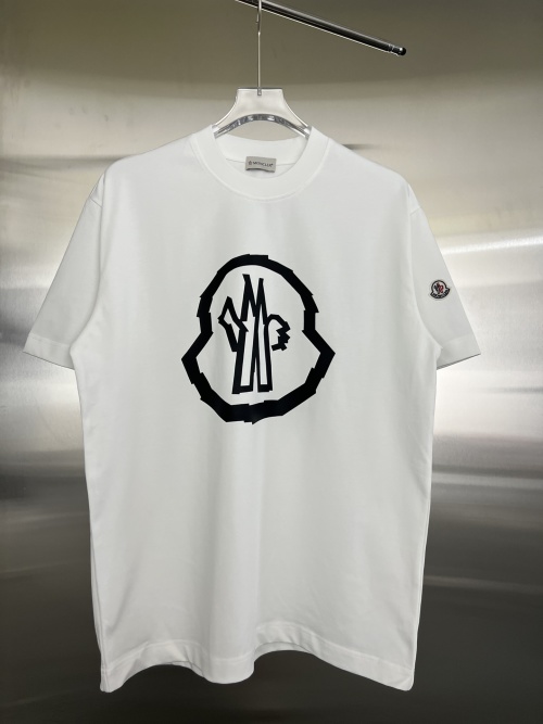Moncler Cotton Short Sleeve T-Shirt with Logo Print - Unisex Design 1 Moncler Cotton Short Sleeve T-Shirt with Logo Print - Unisex Design