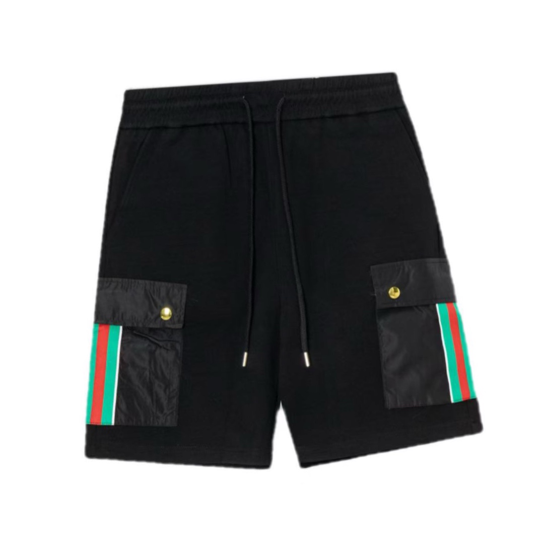 古驰/Gucci 夏季新款 两侧口袋红绿织带拼接休闲短裤
