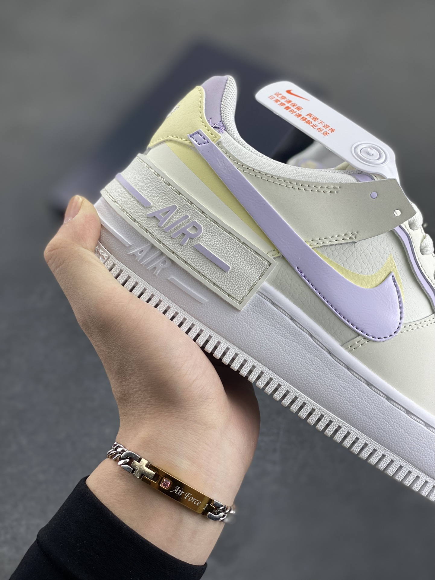 图片[6]-NK Air Force 1 Shadow 轻量增高低帮百搭板鞋\”拼接马卡龙\” 全新少女系解构主义设计双层轻量EVA发泡中底+防滑RB橡胶外圈底鞋底 原楦头原纸板 打造纯正空军版型 专注外贸渠道 全掌内置蜂窝气垫 原盒配件 原厂中底钢印、拉帮完美 货号：DZ1847-113 尺码：35.5 36 36.5 37.5 38 38.5 39 40-选品中心