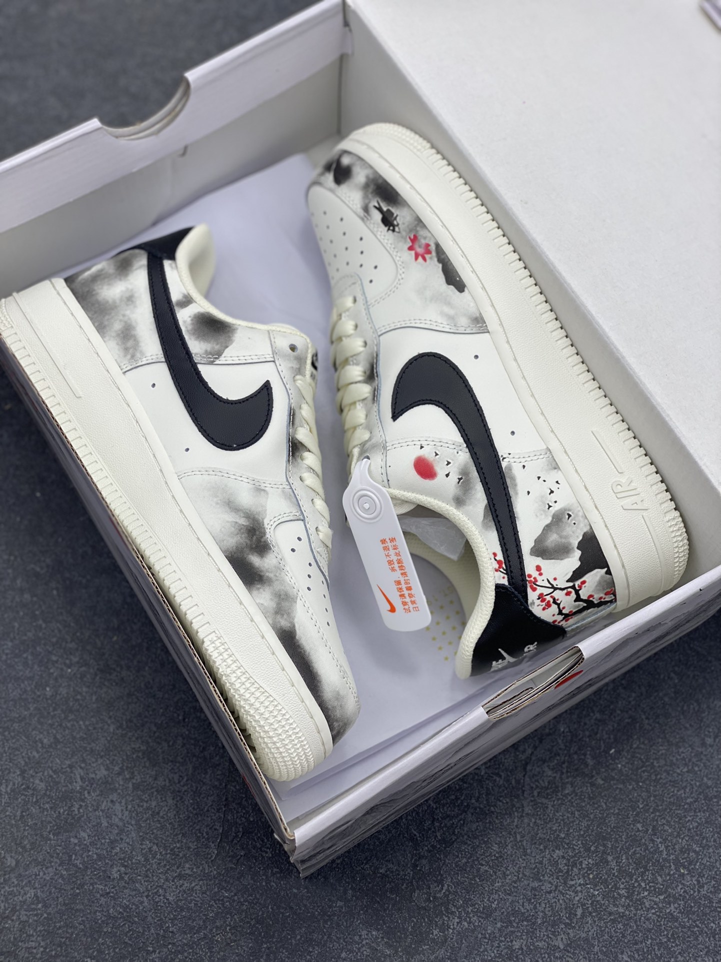 图片[9]-Nike Air Force 1 Low’07 国潮 水墨画配色 空军一号低帮休闲板鞋 定制皮料 原厂3D打印 3M反光 定制鞋盒 原楦原纸板 纯正空军版型 内置全掌气垫 货号：BL1522-088 尺码：36 36.5 37.5 38 38.5 39 40 40.5 41 42 42.5 43 44 44.5 45-选品中心