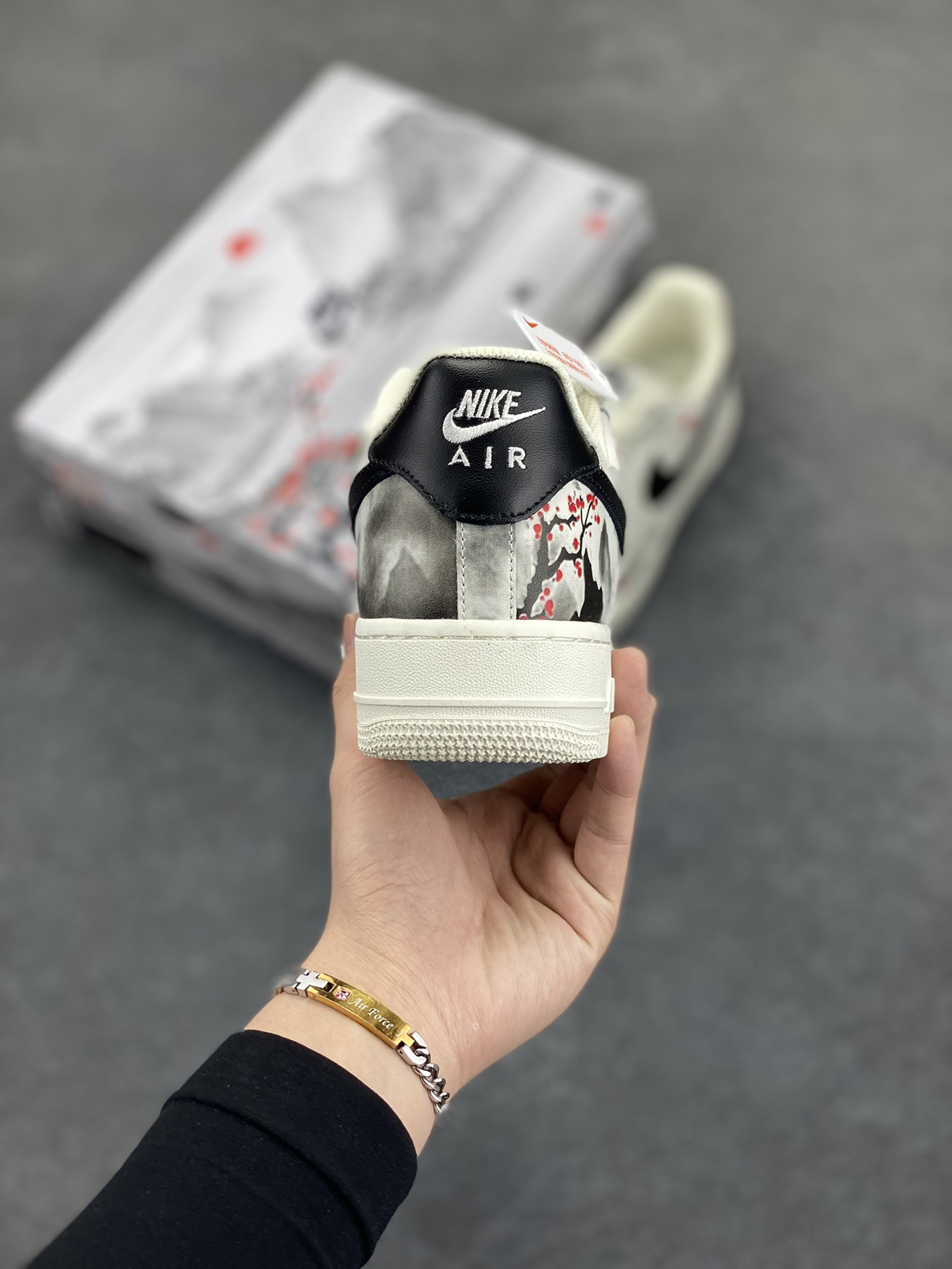 图片[4]-Nike Air Force 1 Low’07 国潮 水墨画配色 空军一号低帮休闲板鞋 定制皮料 原厂3D打印 3M反光 定制鞋盒 原楦原纸板 纯正空军版型 内置全掌气垫 货号：BL1522-088 尺码：36 36.5 37.5 38 38.5 39 40 40.5 41 42 42.5 43 44 44.5 45-选品中心