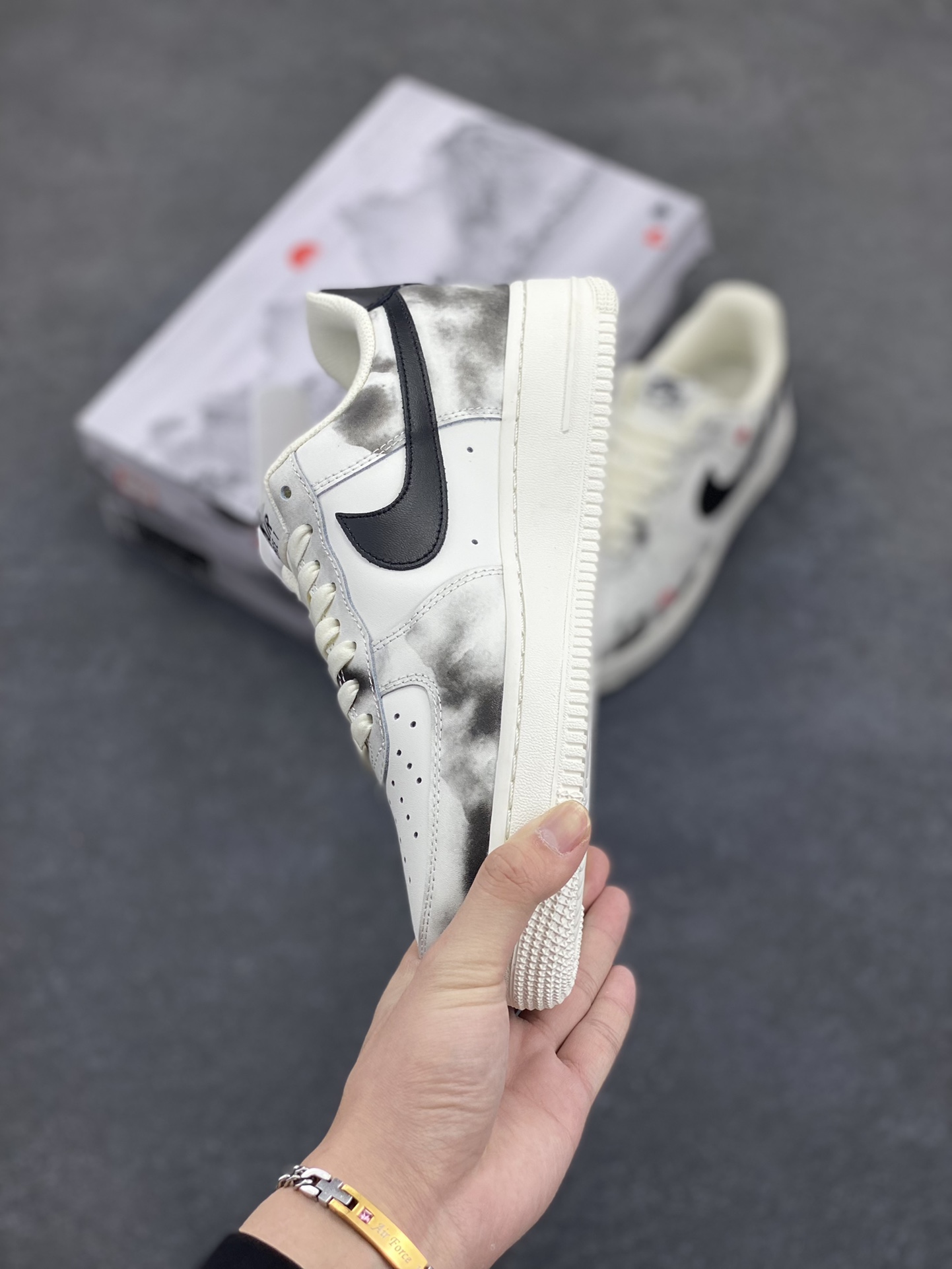 图片[3]-Nike Air Force 1 Low’07 国潮 水墨画配色 空军一号低帮休闲板鞋 定制皮料 原厂3D打印 3M反光 定制鞋盒 原楦原纸板 纯正空军版型 内置全掌气垫 货号：BL1522-088 尺码：36 36.5 37.5 38 38.5 39 40 40.5 41 42 42.5 43 44 44.5 45-选品中心