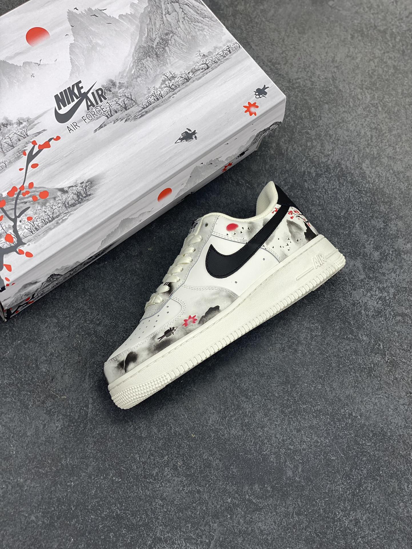 图片[7]-Nike Air Force 1 Low’07 国潮 水墨画配色 空军一号低帮休闲板鞋 定制皮料 原厂3D打印 3M反光 定制鞋盒 原楦原纸板 纯正空军版型 内置全掌气垫 货号：BL1522-088 尺码：36 36.5 37.5 38 38.5 39 40 40.5 41 42 42.5 43 44 44.5 45-选品中心