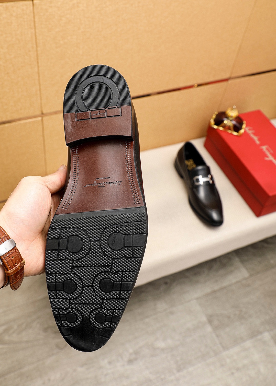 Salvatore Ferragamo Men's Leather Loafer Dress Shoes - Classic Style 10 i1745460640 6489 8