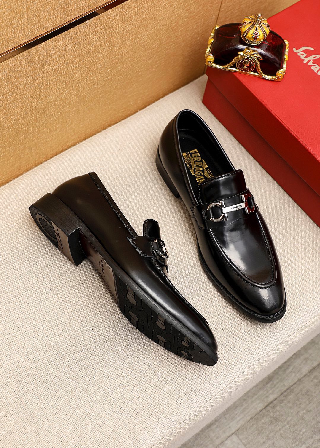 Salvatore Ferragamo Men's Leather Loafers, Black, Sizes 39-44 3 i1745460719 2115 1