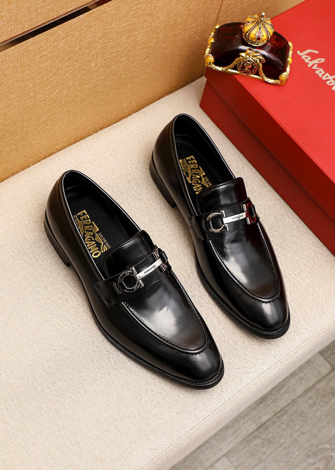 Salvatore Ferragamo Men's Leather Loafers, Black, Sizes 39-44 2 i1745460719 3830 0
