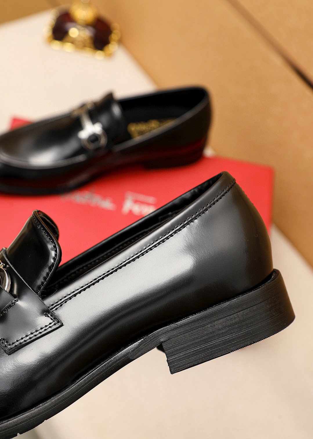 Salvatore Ferragamo Men's Leather Loafers, Black, Sizes 39-44 8 i1745460719 5913 6
