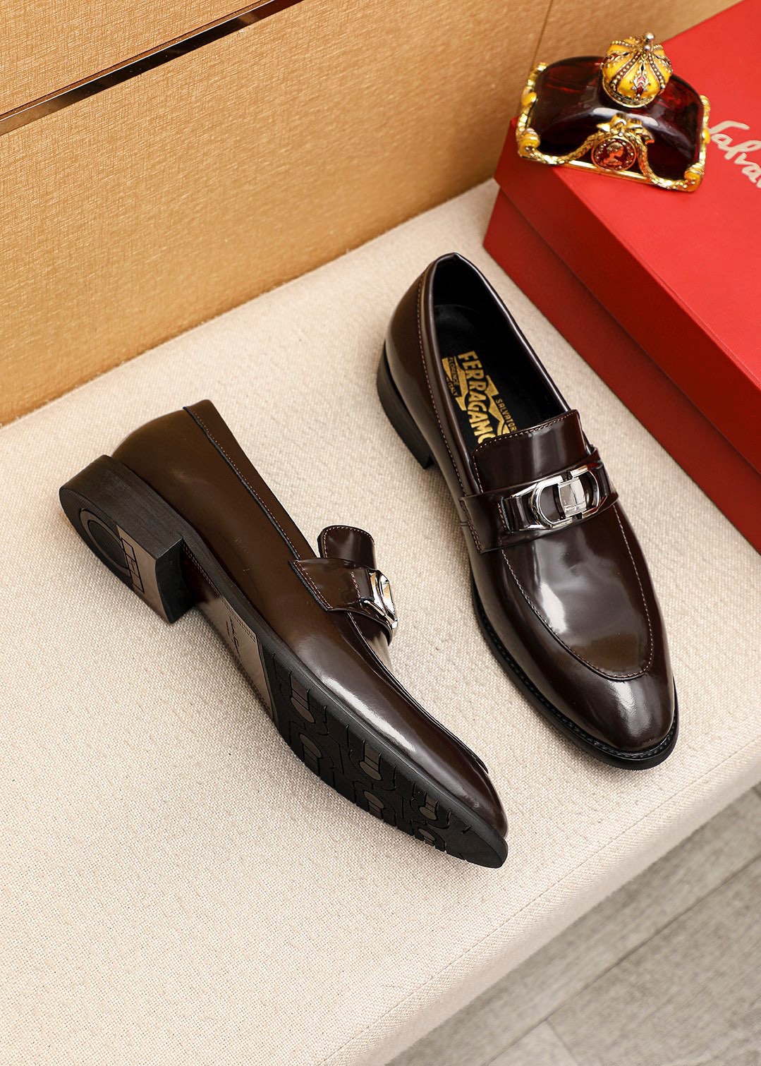 Ferragamo Men's Leather Penny Loafers Business Dress Shoes Size 39-44 3 i1745460835 2549 1