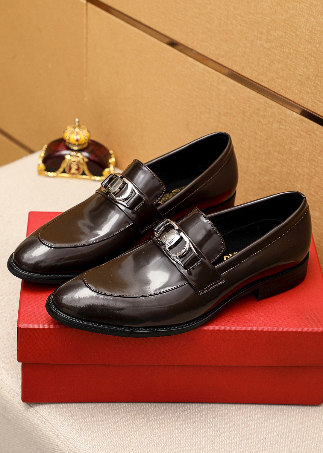 Ferragamo Men's Leather Penny Loafers Business Dress Shoes Size 39-44 4 i1745460835 6699 2