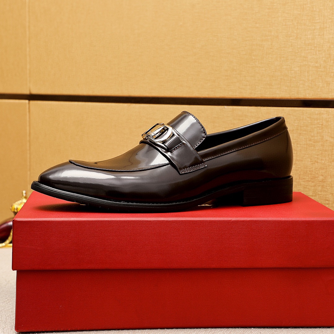 Ferragamo Men's Leather Penny Loafers Business Dress Shoes Size 39-44 7 i1745460835 8890 5