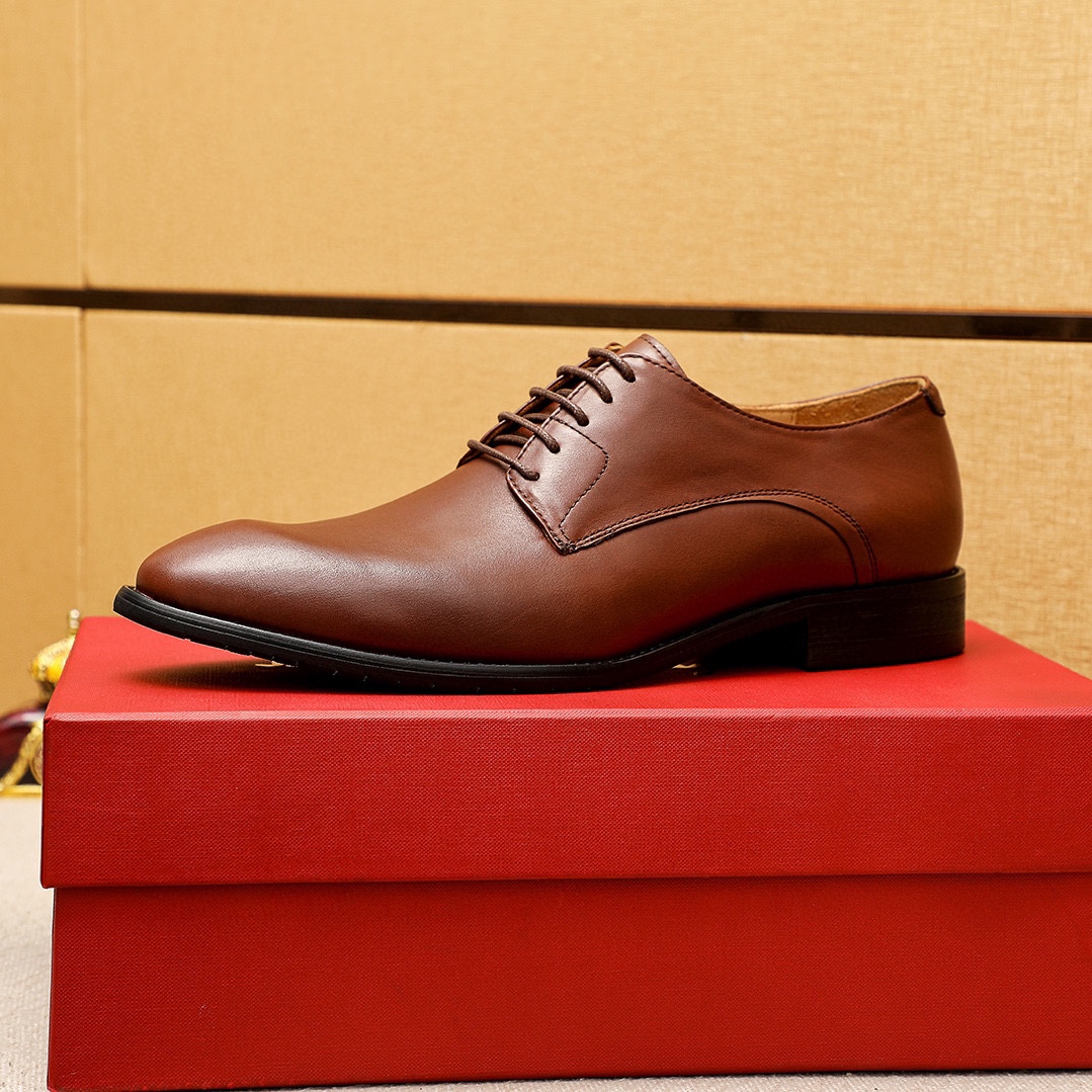 Salvatore Ferragamo Men's Leather Oxford Dress Shoes, Brown, Sizes 39-44 7 i1745460906 4226 5