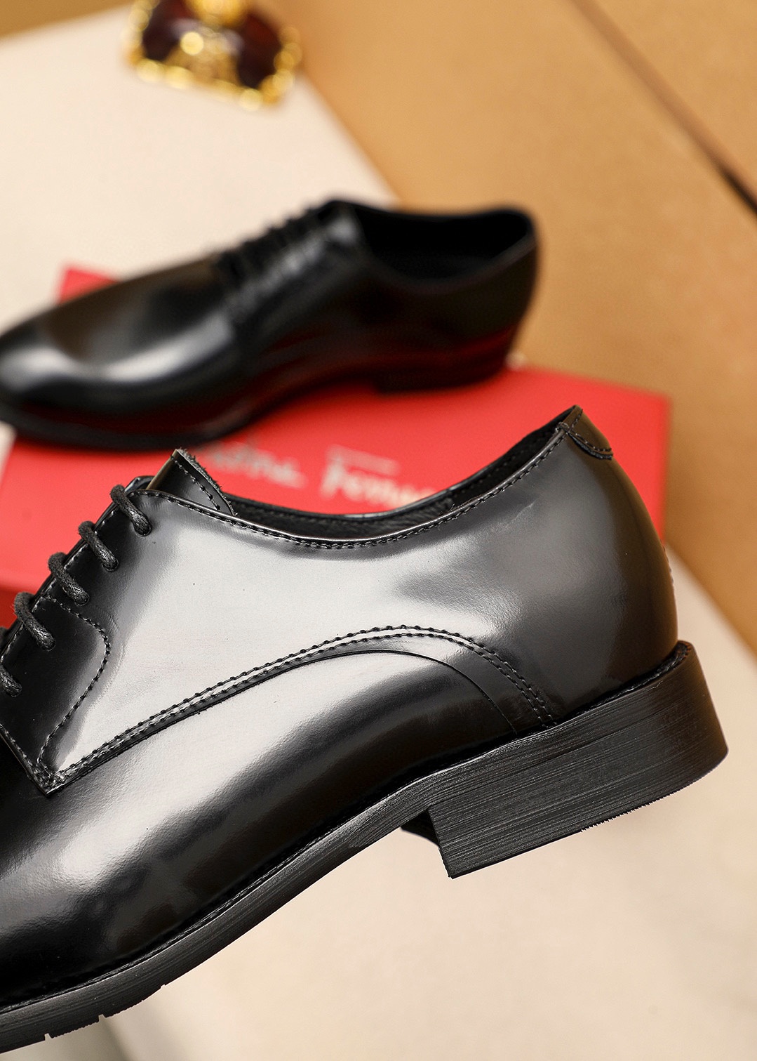 Salvatore Ferragamo Men's Black Leather Oxford Business Dress Shoes 8 i1745461003 1892 6