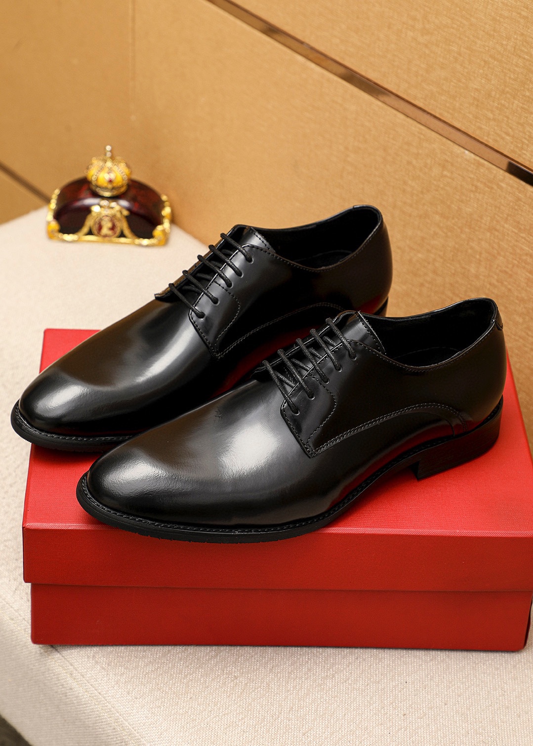 Salvatore Ferragamo Men's Black Leather Oxford Business Dress Shoes 4 i1745461003 4921 2