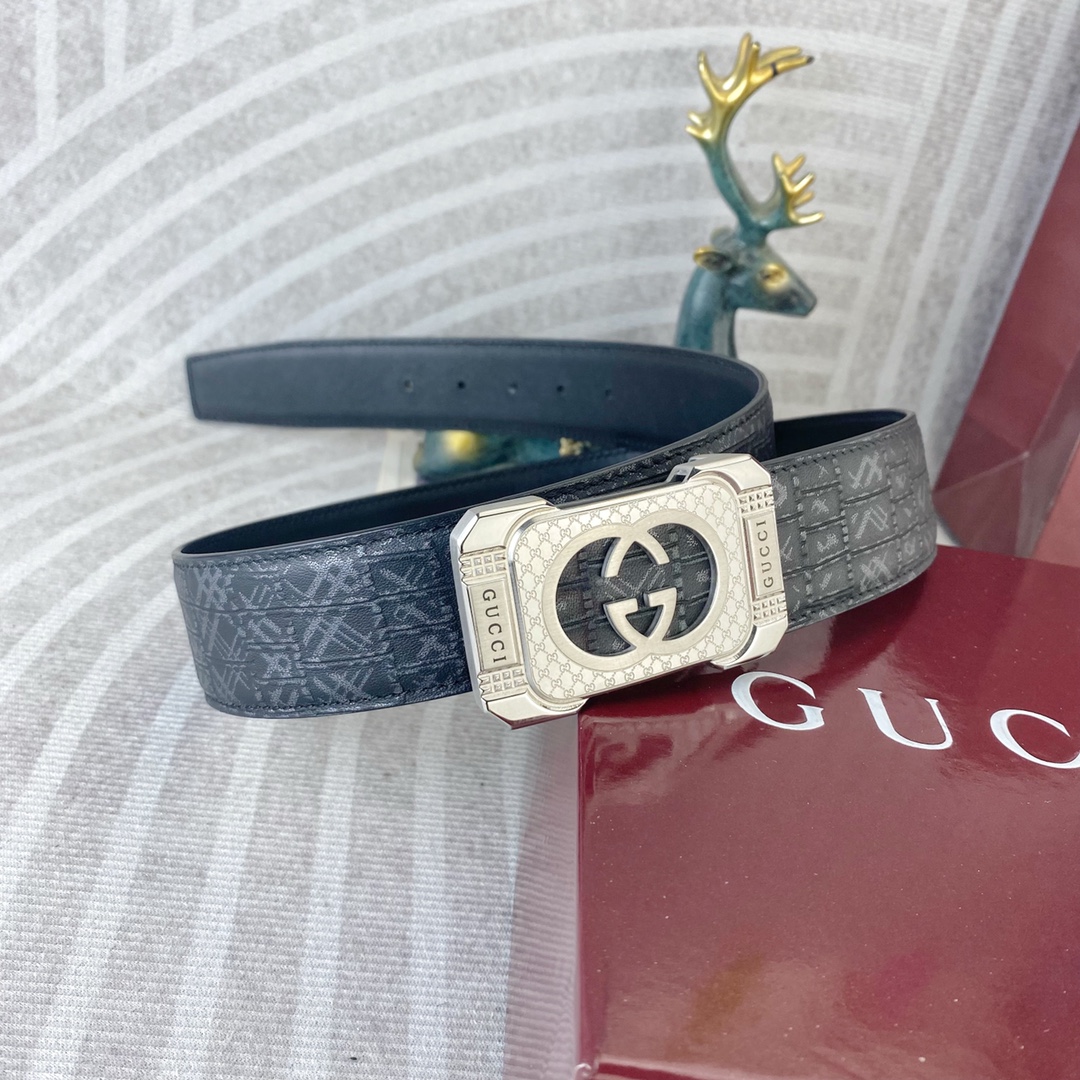 古奇💕 特种皮腰带系列 ，原厂五金精品不锈钢扣，手感柔软舒适 宽3.8CM。
