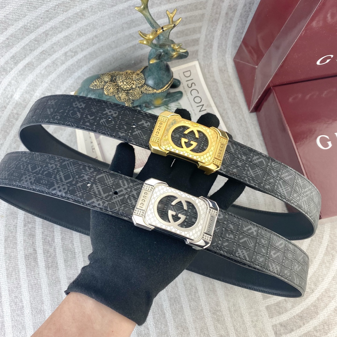 古奇💕 特种皮腰带系列 ，原厂五金精品不锈钢扣，手感柔软舒适 宽3.8CM。
