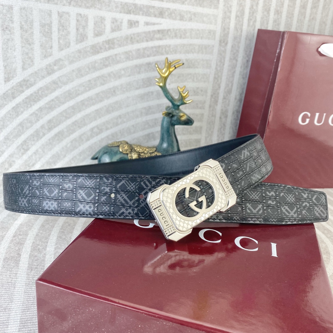 古奇💕 特种皮腰带系列 ，原厂五金精品不锈钢扣，手感柔软舒适 宽3.8CM。