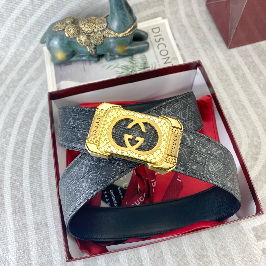 古奇💕 特种皮腰带系列 ，原厂五金精品不锈钢扣，手感柔软舒适 宽3.8CM。