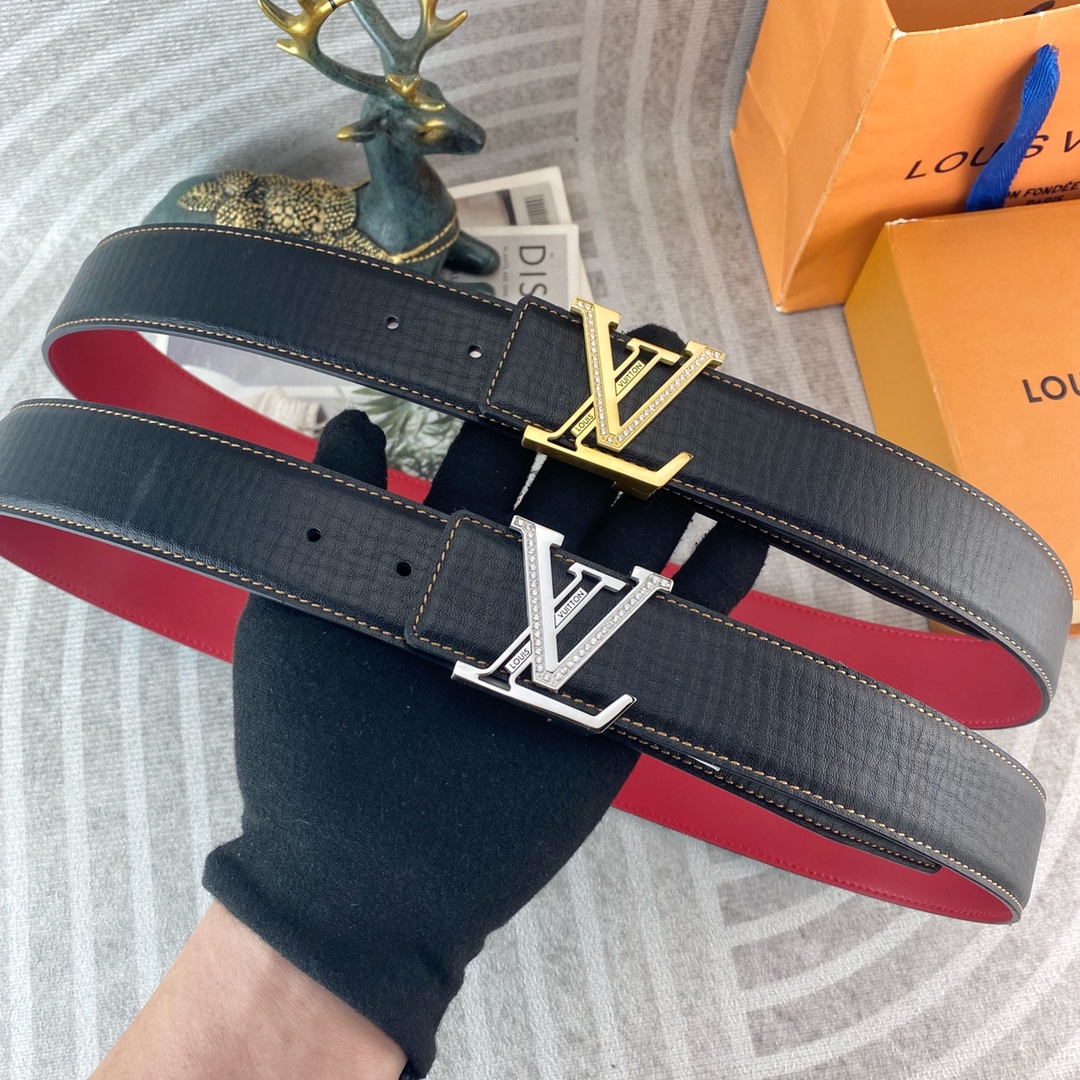 LV💕 特种皮腰带系列 ，原厂五金精品不锈钢扣，手感柔软舒适 宽3.8CM。