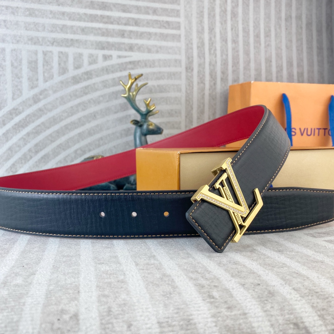 LV💕 特种皮腰带系列 ，原厂五金精品不锈钢扣，手感柔软舒适 宽3.8CM。