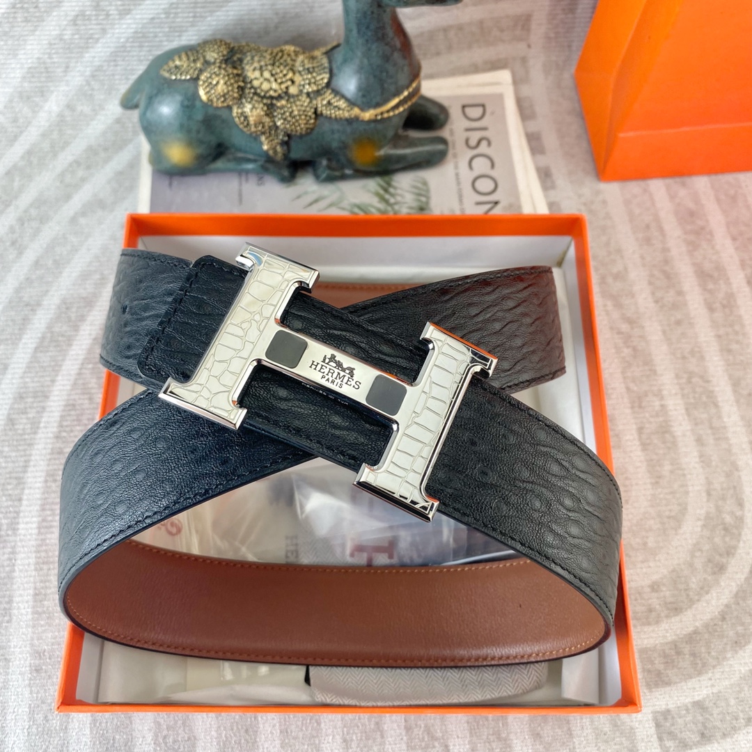 爱马仕💕 特种皮腰带系列 ，原厂五金精品不锈钢扣，手感柔软舒适 宽3.8CM。