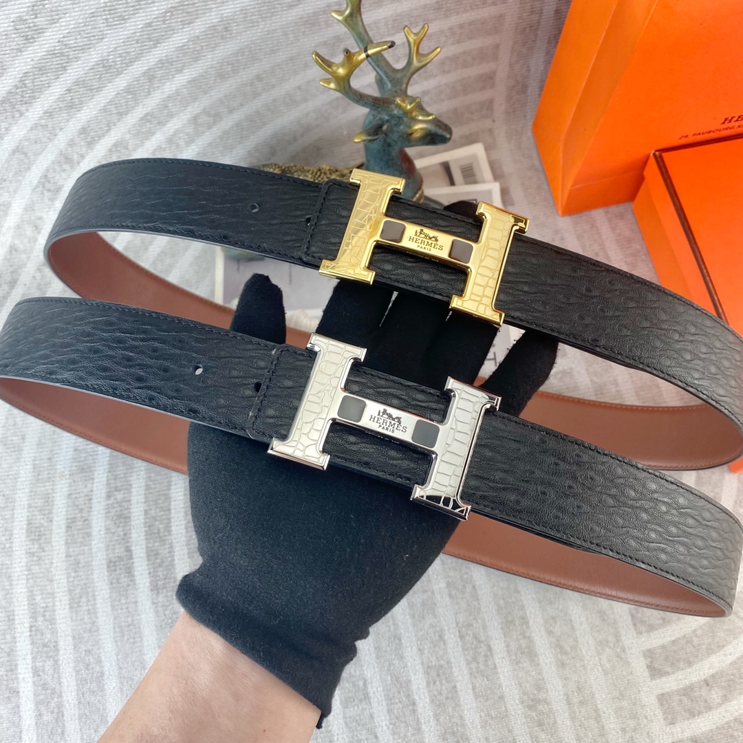 爱马仕💕 特种皮腰带系列 ，原厂五金精品不锈钢扣，手感柔软舒适 宽3.8CM。