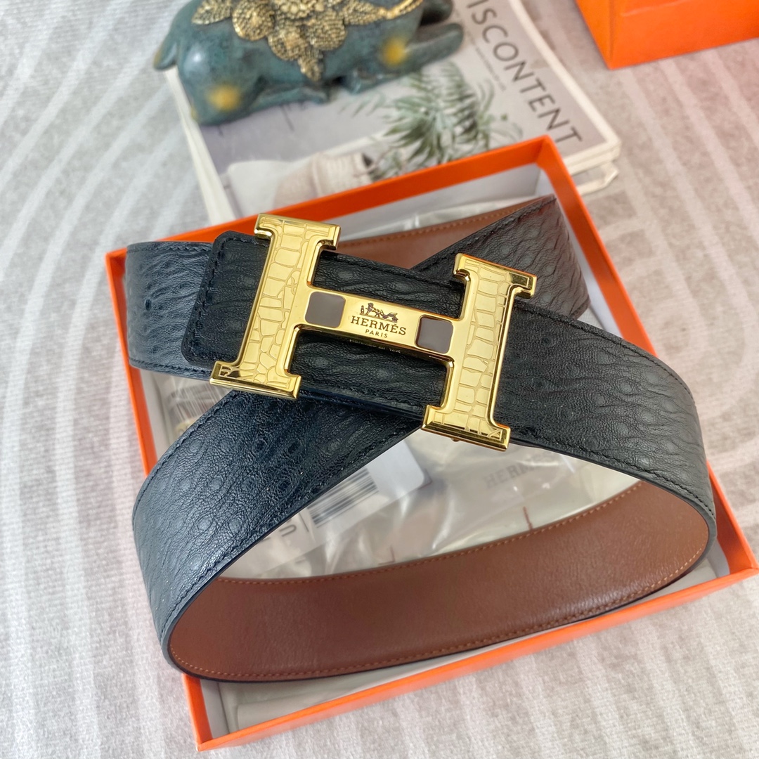 爱马仕💕 特种皮腰带系列 ，原厂五金精品不锈钢扣，手感柔软舒适 宽3.8CM。