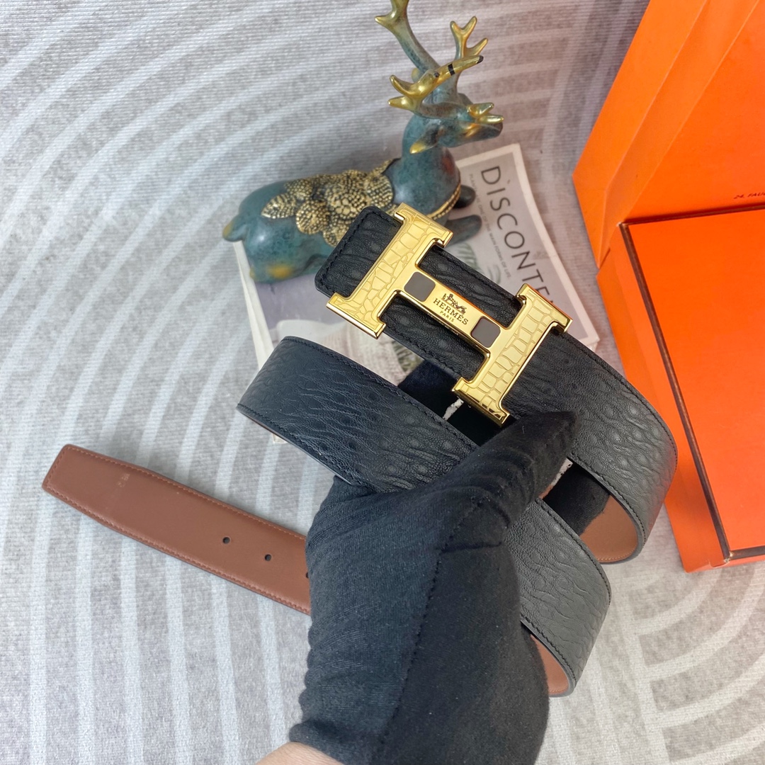 爱马仕💕 特种皮腰带系列 ，原厂五金精品不锈钢扣，手感柔软舒适 宽3.8CM。