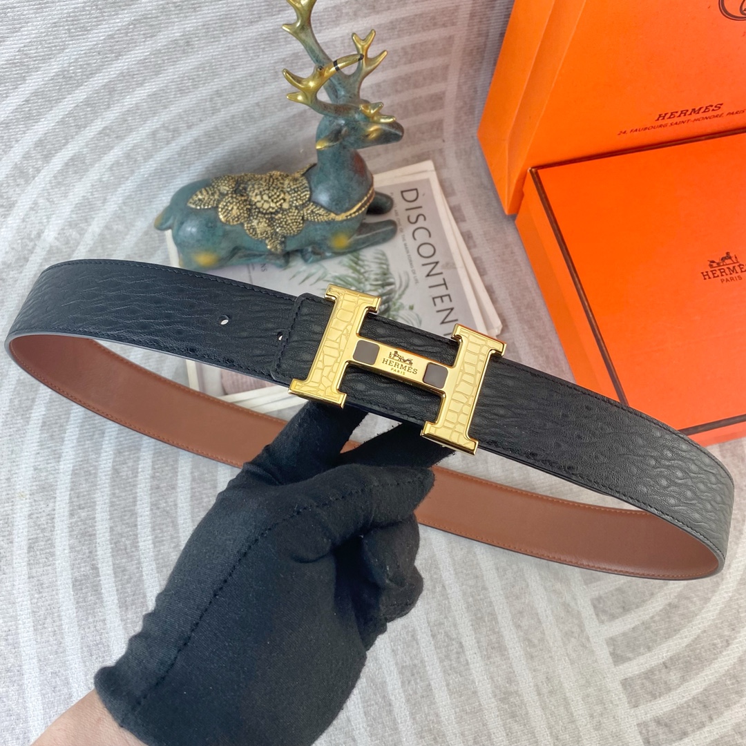 爱马仕💕 特种皮腰带系列 ，原厂五金精品不锈钢扣，手感柔软舒适 宽3.8CM。