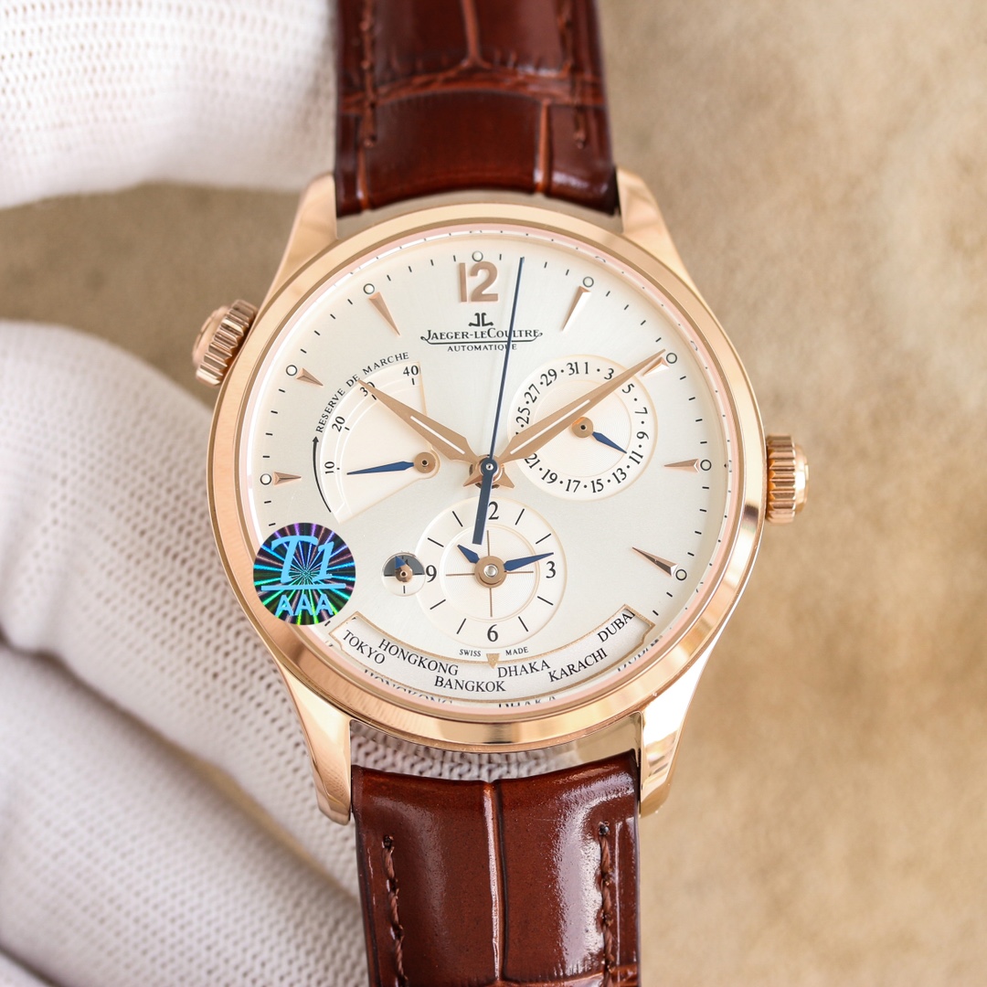 NO:337192,White Gold [9F Factory New Product] Jaeger-LeCoultre Geographician Q1428421 Today's key recommendation is that the watch size is 39mmX11.8mm. With rich experience in reproduction of Jaeger-LeCoultre, it perfectly restores the charm and details of the case, and controls the thickness consistent with the original version. [Technical Breakthrough] (the upgraded version is more stable than before) uses the stable performance Japanese MIYOTA core to change to Jaeger-LeCoultre CAL.939A/1 movement to realize all original functions - including hour, minute, second, double time, date, day and night display, world time display and power reserve display!  ,jaeger-lecoultre19860909白 金【9F Factory 新品】积家大师地理学家Q1428421 今日重点推荐,腕表尺寸39mmX11.8mm,凭借丰富的积家复刻经验,完美还原表壳神韵和细节,将厚度控制的与原版一致.【技术突破】（升级版比之前更加稳定）采用性能稳定的日本MIYOTA.芯改积家CAL.939A/1型机芯,实现原装全部功能——包括时分秒,双时,日期,白天黑夜显示,世界时显示还有动力储存显示！,,jaeger-lecoultre,Watch