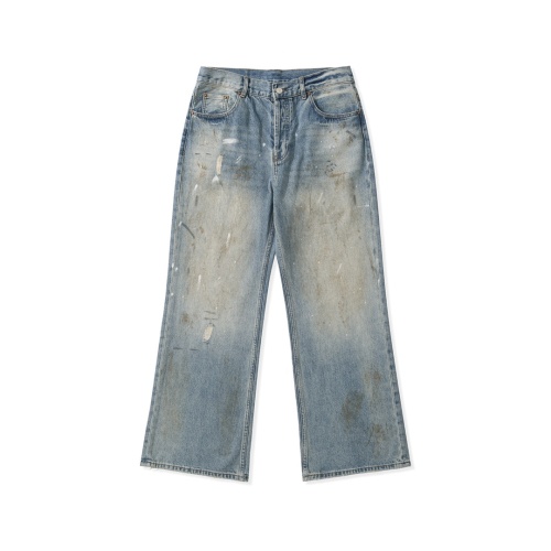 AC2021M Ink Wash Denim Jeans - Relaxed Fit, Hand-Finished, Vintage Style 1 AC2021M Ink Wash Denim Jeans - Relaxed Fit, Hand-Finished, Vintage Style