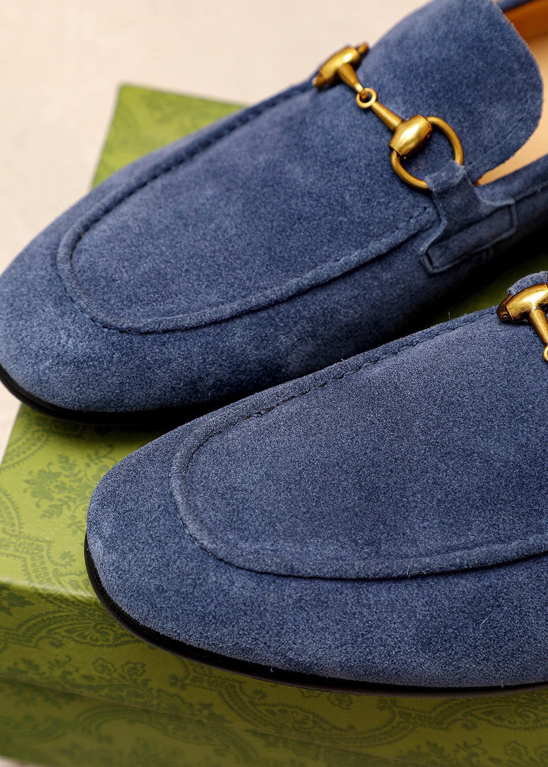 Gucci Men's Blue Suede Horsebit Loafers Slip-ons Dress Shoes, Size 39-44 8 i1745638102 1073 6