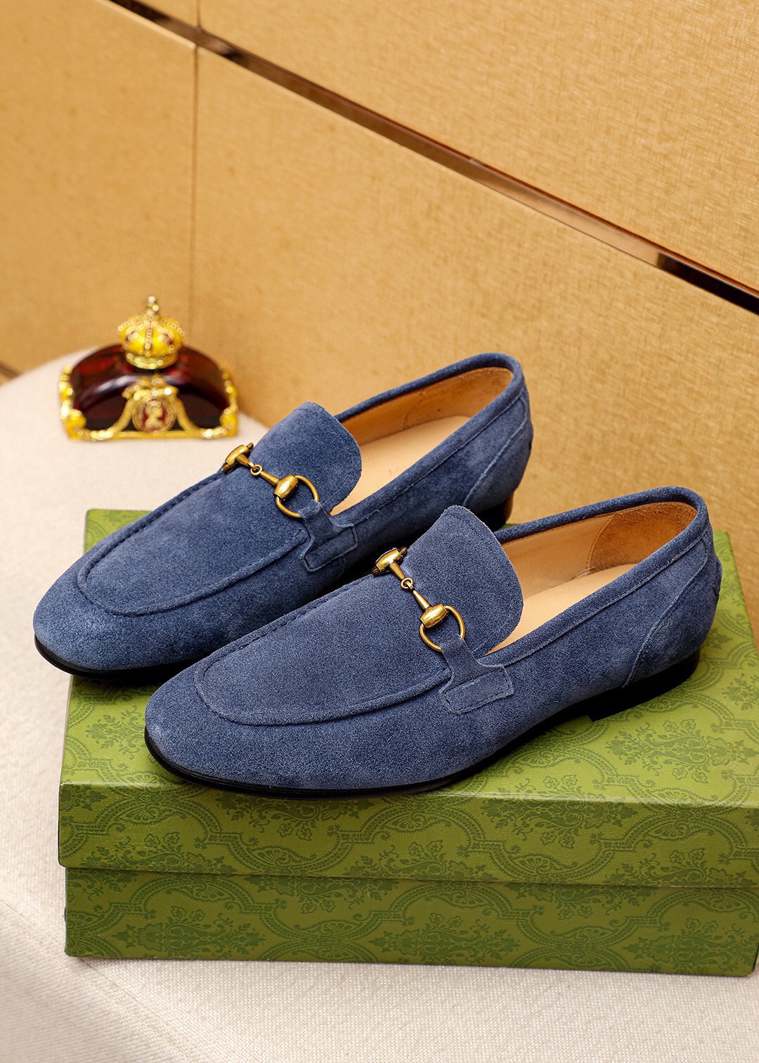 Gucci Men's Blue Suede Horsebit Loafers Slip-ons Dress Shoes, Size 39-44 3 i1745638102 334 1